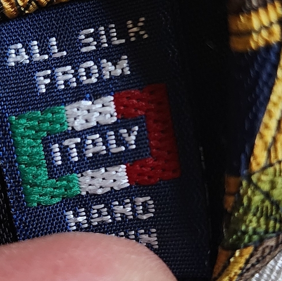 MULBERRY Made in Italy Vintage Handcrafted Silk Abstract Print Tie - Picture 3 of 5